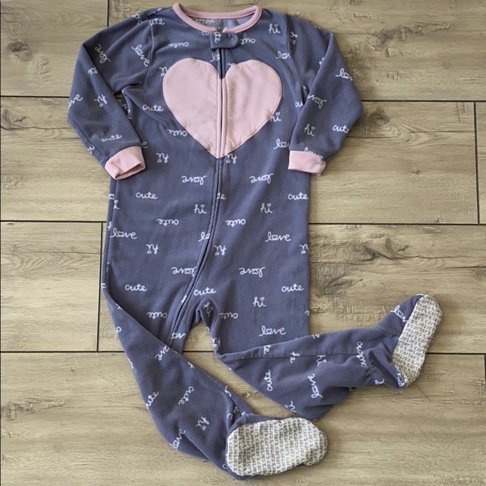 Carter’s Toddler Girl Footed Fleece PJS Size 4T